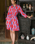 Nimo With Love, Pear Dress - Ikat Red