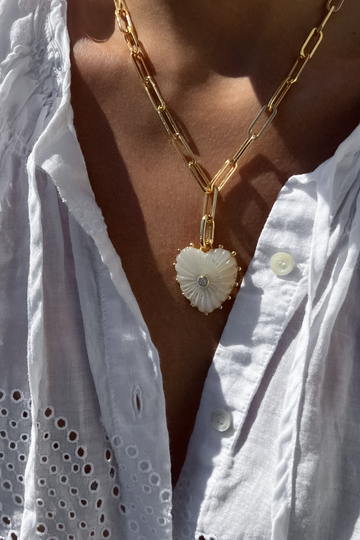 Thatch, Malene Mother of Pearl Clip Necklace