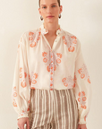 Alix Of Bohemia, Poet Papaya Aster Blouse