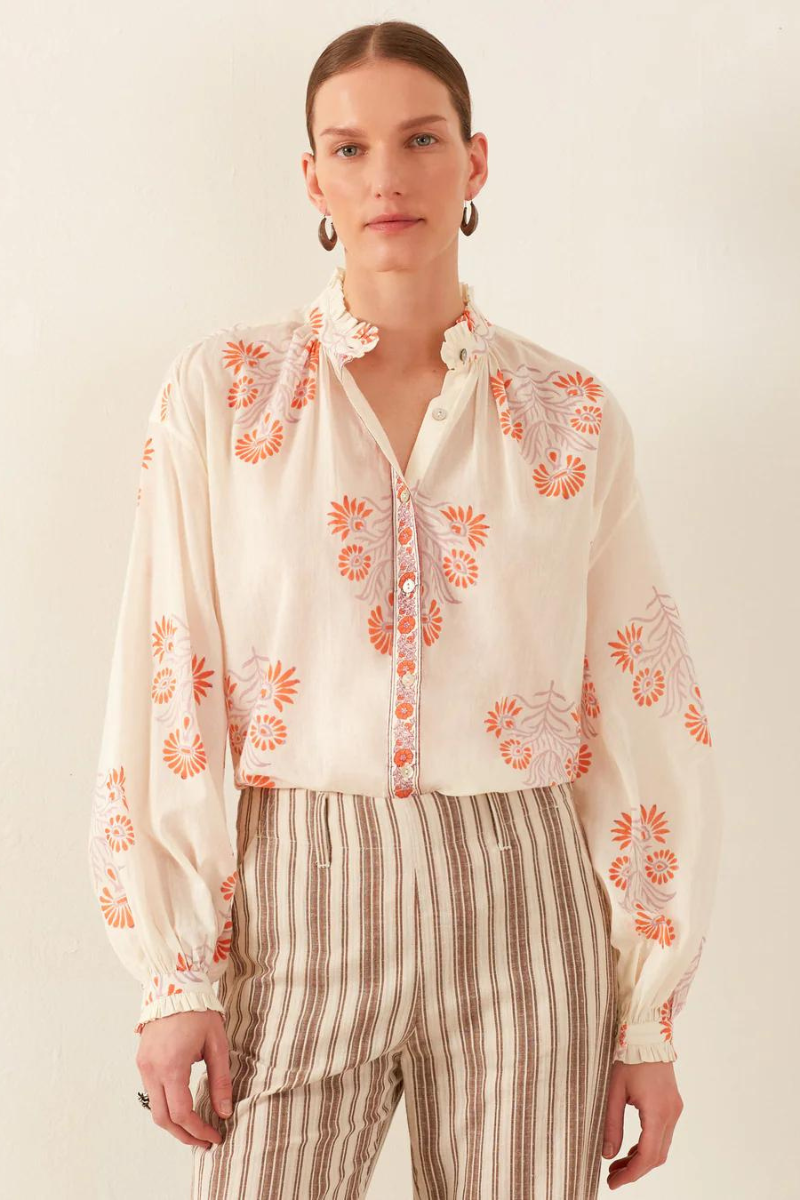 Alix Of Bohemia, Poet Papaya Aster Blouse