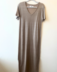 Not Shy, Davirey Linen Tee Shirt Dress - Natural Silver