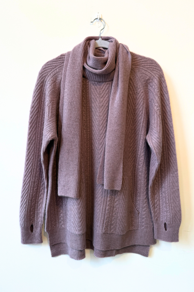 Cable Knit Hygge Sweater with Scarf (Limited FUN Colours)