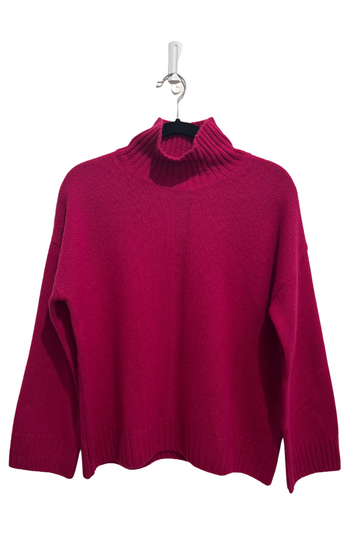 Cashmere T-Neck Sweater- Boysenberry