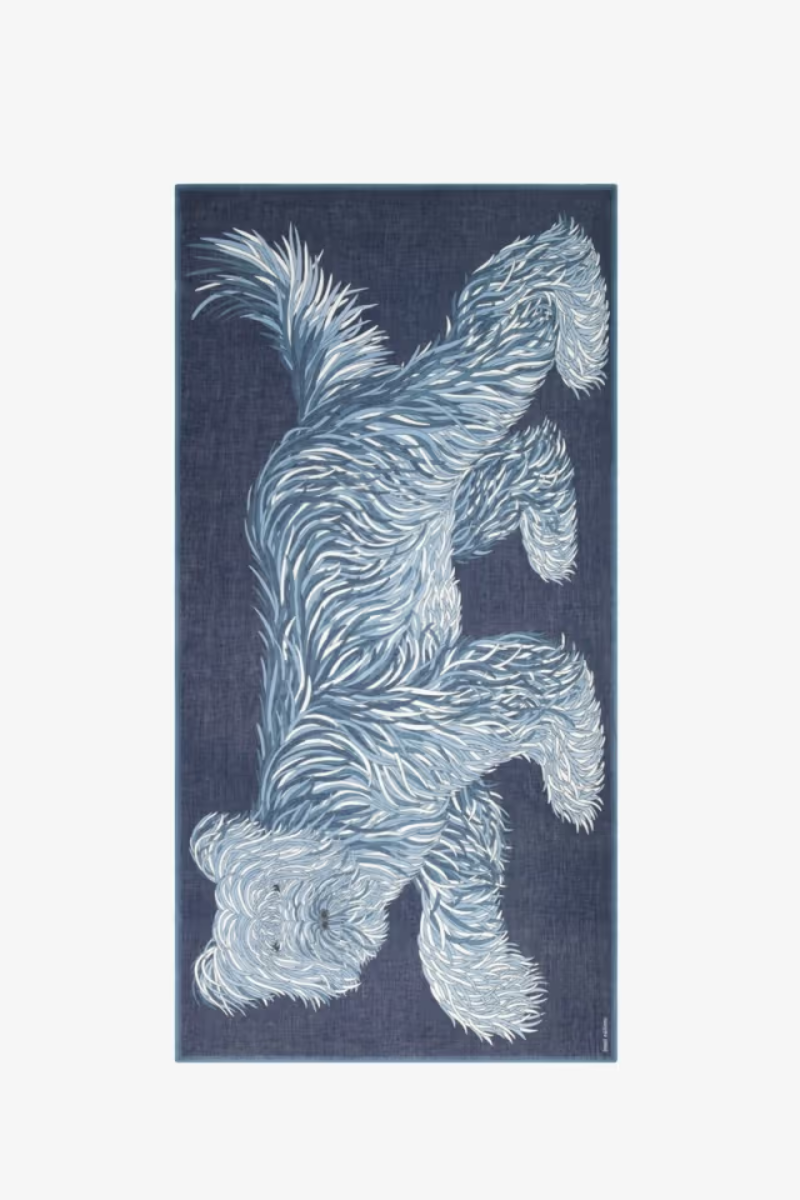 Inoui Editions, Etole 100 Cotton Freddy Scarf-Navy Blue