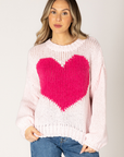 Lyla+Luxe, Lucy Hand Knit Heart Sweater