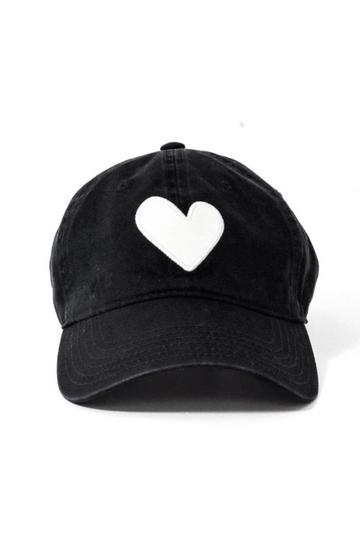 Kerri Rosenthal, Baseball Hat-Heart Patch White/Black