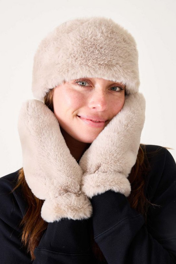 MERSEA, Cozy Cabin Faux Fur Hat - Oatmeal/Oatmeal