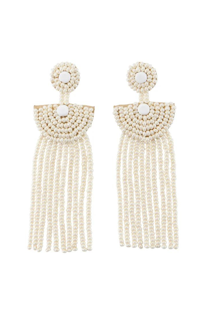 Sidai, Small Kifungo Tassel Earrings - Pearl