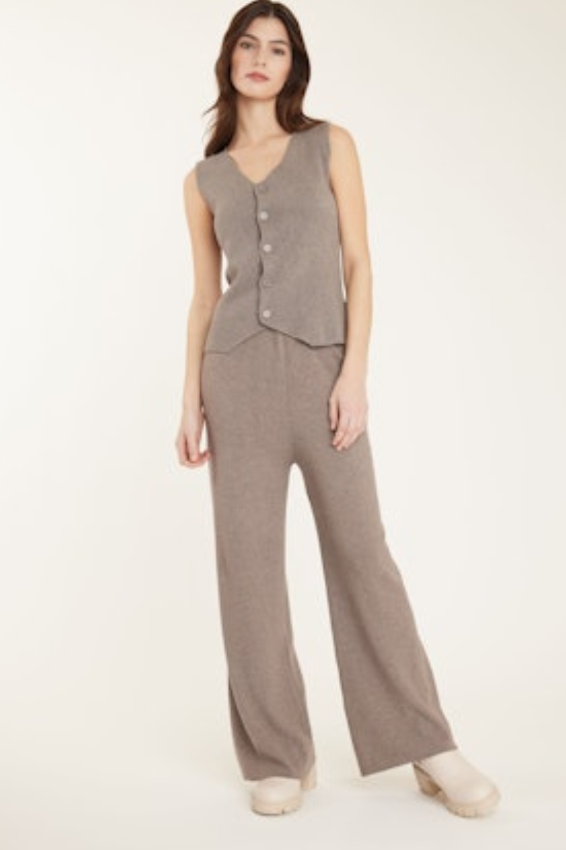 Pistache, Knit Pant- Taupe Blend