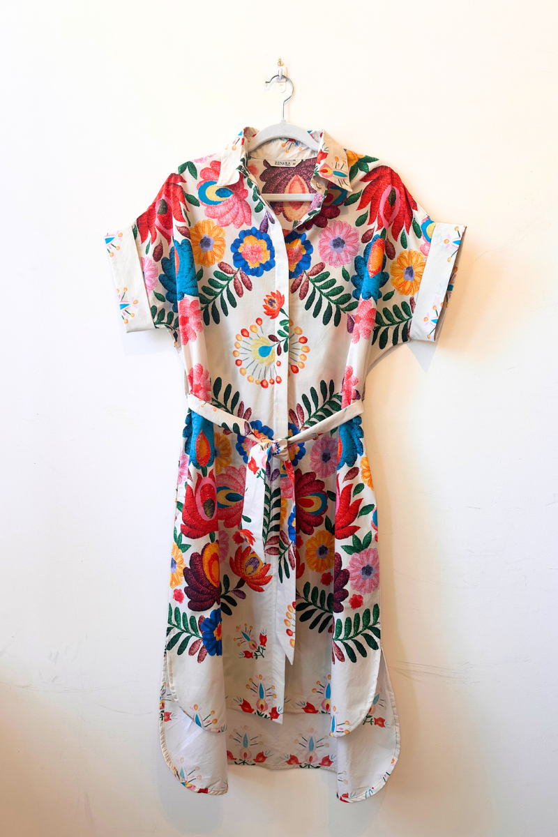 Zenara, Freya Printed Cotton Shirt Dress