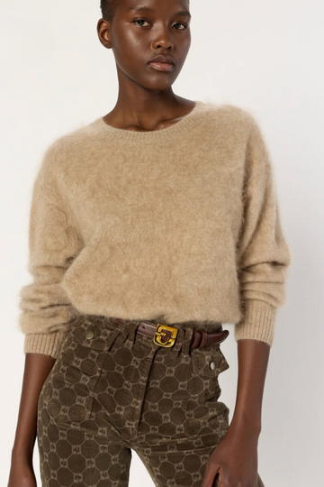 Gerard Darel, Elina Fuzzy Cashmere Sweater- Sable