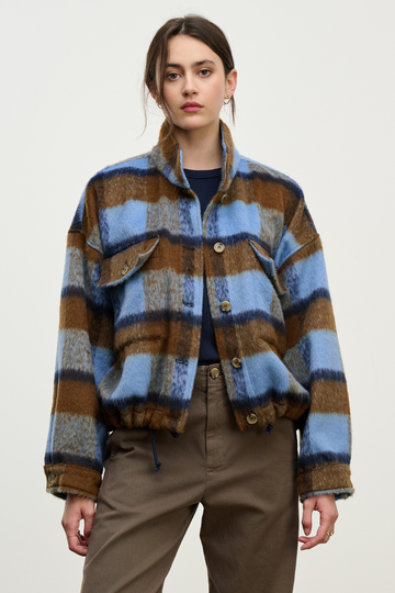 Velvet, Aubrey Brushed Plaid Jacket