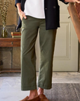 Frank & Eileen, Westport Italian Wide Leg Chino- Army