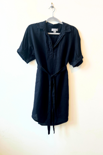 Velvet, Stella Woven Linen Dress - Navy