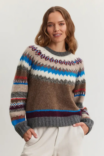 Velvet, Kella DS Colorful Fairisle Sweater- Multi