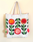 En Shallah, Flower Power Bag S- Raffia & Multi