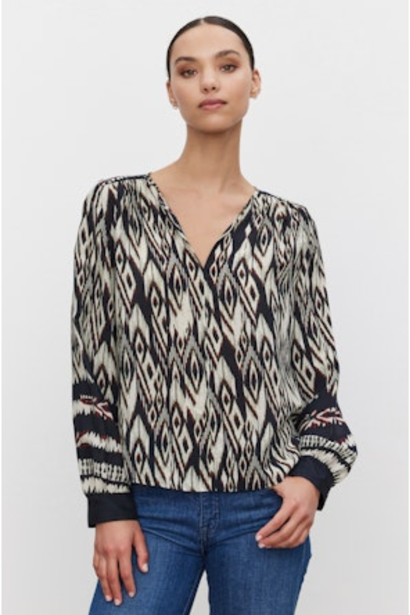 Velvet, Abrielle Viscose Ikat Top