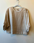 Velvet, Cass Woven Linen Puffy Sleeve Top