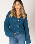 Lyla+Luxe, Lillian Hand Knit Heart Cardigan