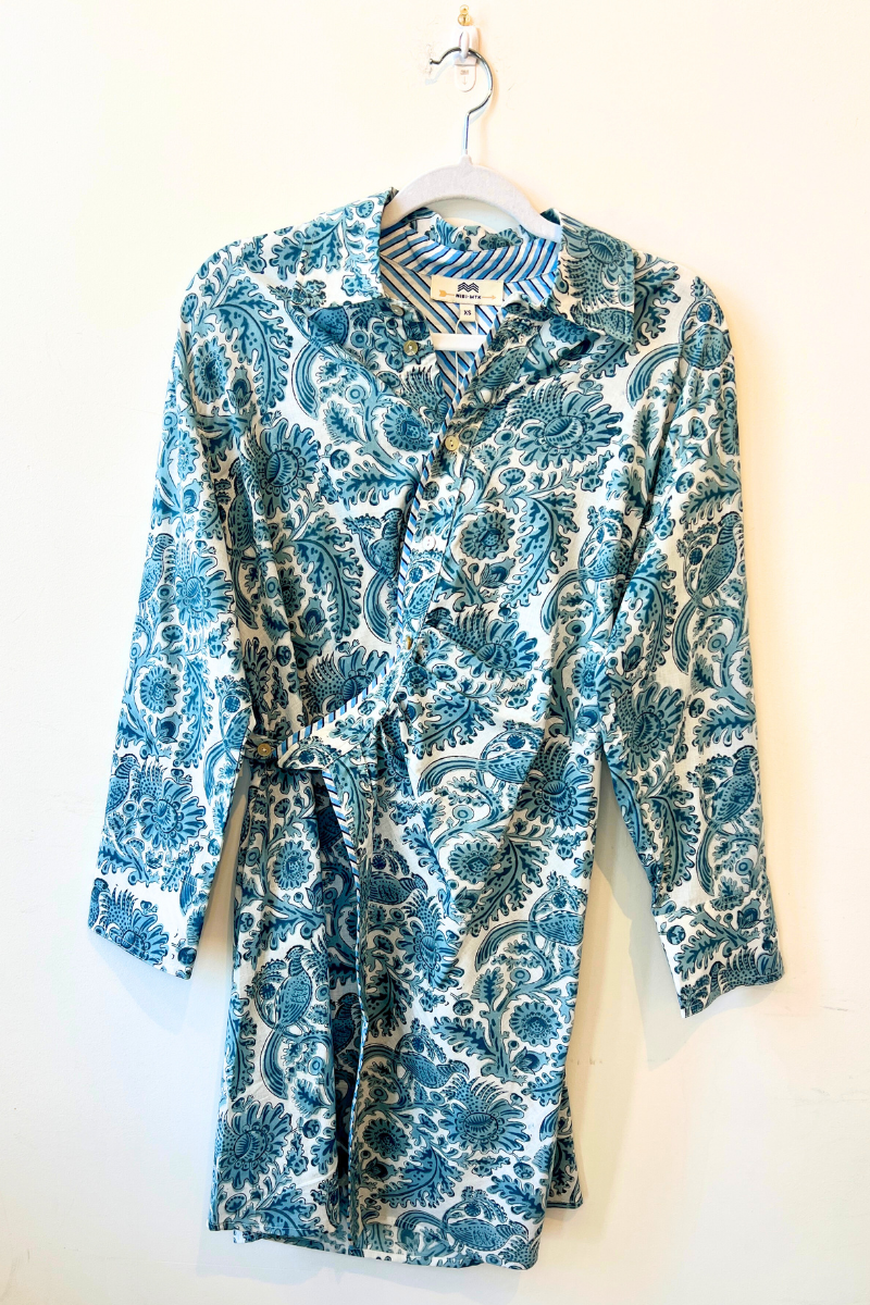 NIBI MTK, Manna Wrap Dress - Teal Bird