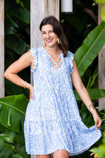 Walker & Wade, Nantucket Dress-Periwinkle Zebra