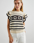 Rails, Penelope Top - Oat Navy Crochet Stripe