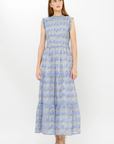 Oliphant, Sleeveless Smocked Maxi- Florence Blue