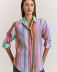Hinson Wu, Halsey Long Sleeve Linen Stripe Shirt- Multi