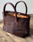 CM, Handmade Hair on Leather Tote Bag- Mini