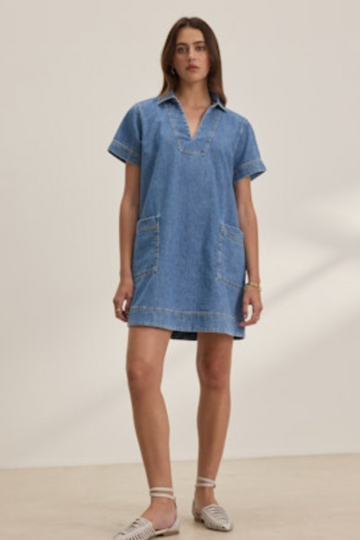 Velvet, Delana Denim Dress- Indigo