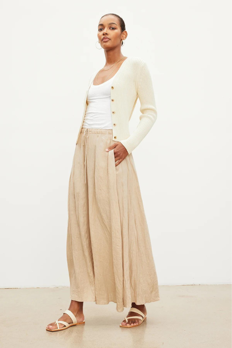 Velvet, Bailey Woven Linen Drawstring Skirt