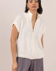 Charli, Leigh Sleevless Zip Sweater