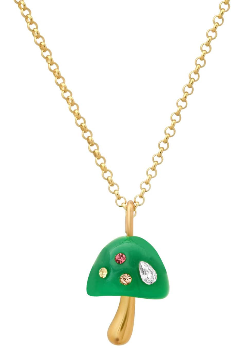 Tai, Green Resin Mushroom Necklace