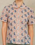 M.A.B.E, Aster Print Collar Short Sleeve Top-Mutli