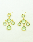 Antila Earring Gold Plated - Green Quartz