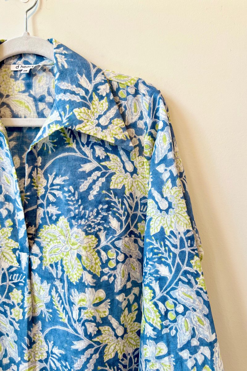 d heart d, Collar Signature Kaftan- Dark Blue
