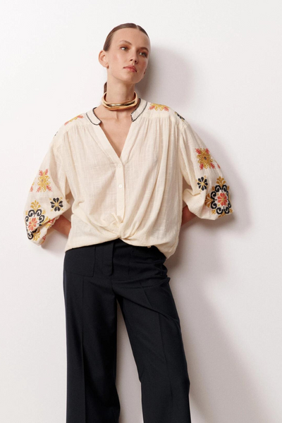 Stella Forest, Valentina Blouse-Ecru – Snapdragon Designs