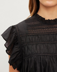 Velvet, Inessa Cotton Lace Sleeveless Top- Black