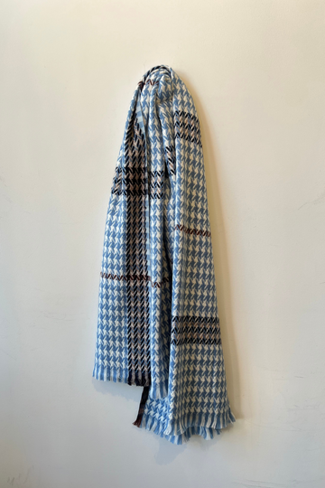 Check Scarf- Blue