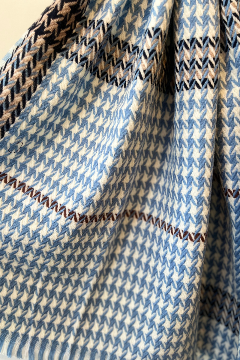 Check Scarf- Blue
