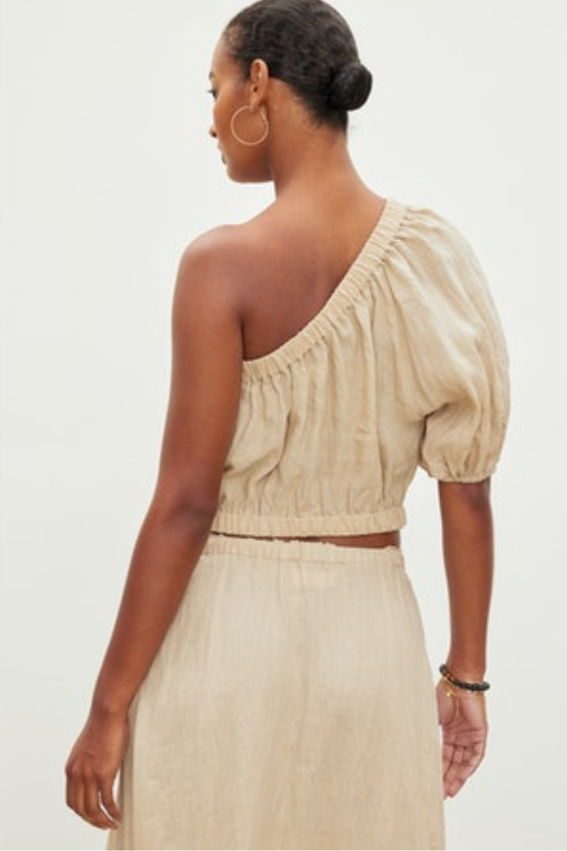 Velvet, Laleen Woven Linen One Shoulder Top