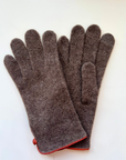 SantaCana, Wool & Cashmere Glove with Piping and Leather Button