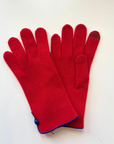 SantaCana, Wool & Cashmere Glove with Piping and Leather Button