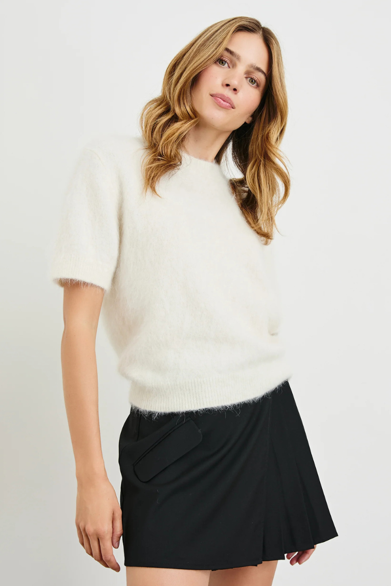 Rails, Briar Crewneck Top- White