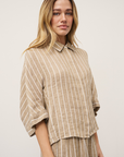 0039 Italy, Hollie Linen Striped Blouse