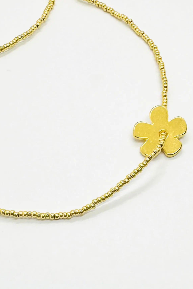 The Makery, Long Gold Heartstring Necklace with Daisy Charm