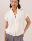 Charli, Leigh Sleevless Zip Sweater