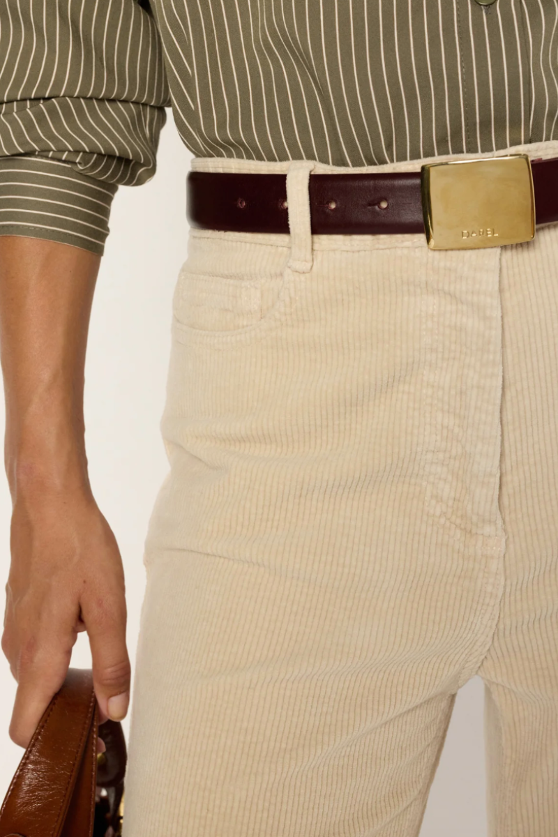 Gerard Darel, Chantal Corduroy Flared Pants- Natural