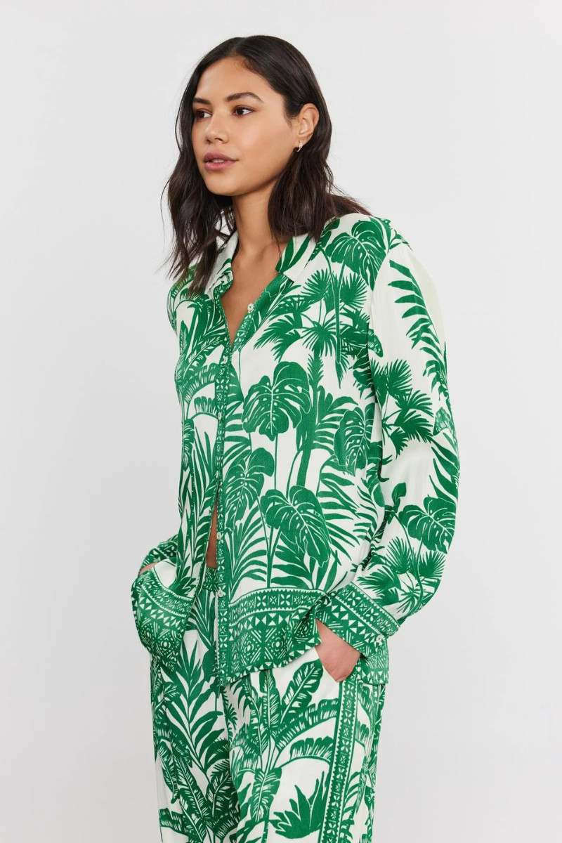 Velvet, Ayla Palm Print Top