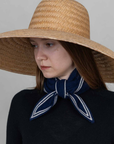 Oats and Rice, Bronte Knitted Cashmere Scarf- Navy